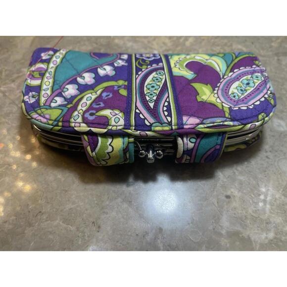 Vera Bradley Wallet Clutch women's  double KISSLOCK COIN PURSE FLORAL - Picture 9 of 9